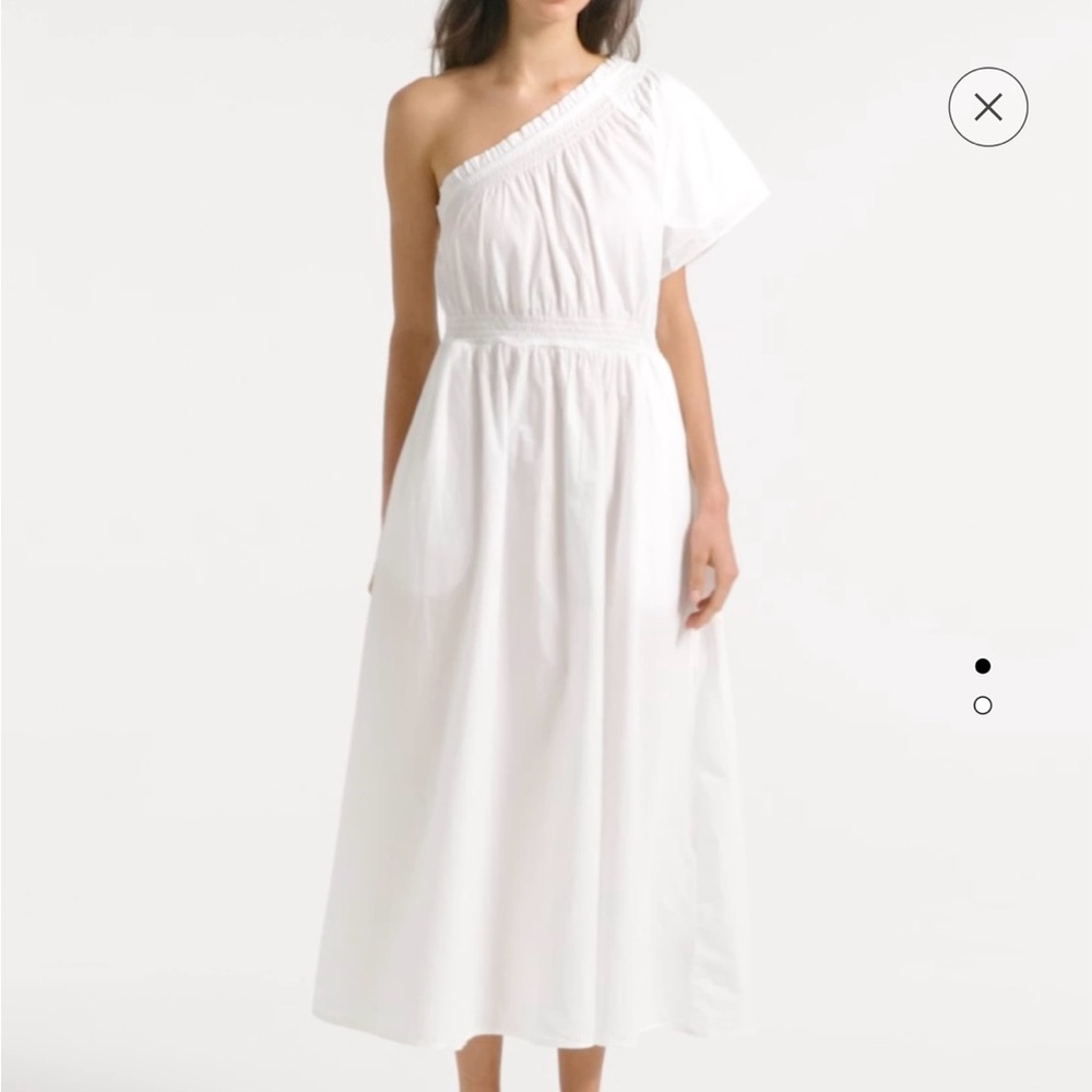 J. Crew Elegant White One Shoulder Dress